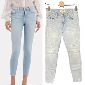 FRAME Denim Le High Skinny Crop Jeans in Superstar Wash Size 26‎